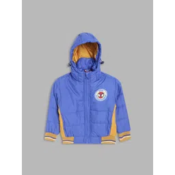 Blue Giraffe Boys Blue Yellow Puffer Jacket-picture-34