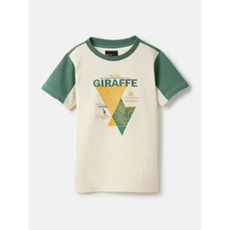 Blue Giraffe Boys Graphic Printed Round Neck Cotton T-shirt-picture-27