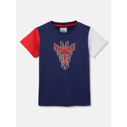 Blue Giraffe Boys Graphic Printed Round Neck Regular Fit T-shirt-picture-57