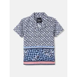 Blue Giraffe Boys Multi Pure Cotton Print Shirt-picture-48