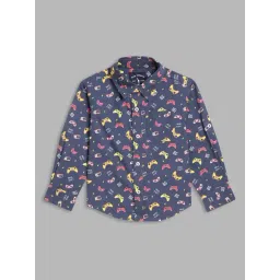 Blue Giraffe Boys Multicolor Cotton Printed Shirt-picture-37