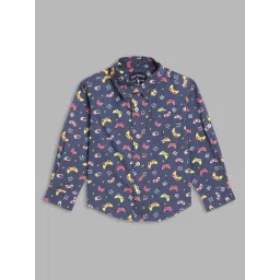 Blue Giraffe Boys Multicolor Cotton Printed Shirt image 1