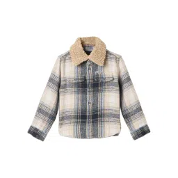 BLUE GIRAFFE Boys Multicolour Fur Collar Detail Shirt-picture-22