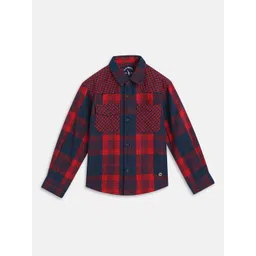 Blue Giraffe Boys Opaque Checked Casual Shirt-picture-56