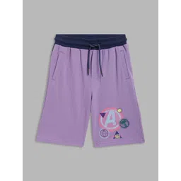 Blue Giraffe Boys Purple Avengers Printed Shorts-picture-12