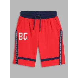 Blue Giraffe Boys Red Cotton Solid Shorts-picture-44