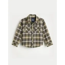 Blue Giraffe Boys Regular Fit Multicolour Checks Pure Cotton Shirt-picture-20