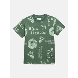 Blue Giraffe Boys Typography Printed Pure Cotton Stretchable T-shirt-picture-14