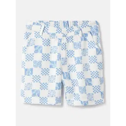 Blue Giraffe Boys White Pure Cotton Printed Shorts-picture-28