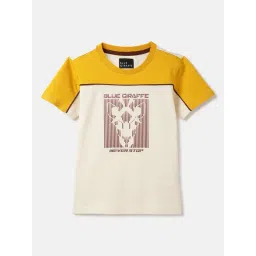 Blue Giraffe Boys Yellow Printed T-Shirt-picture-32
