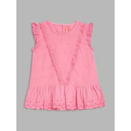 Blue Giraffe Embroidered Cotton Top-picture-12