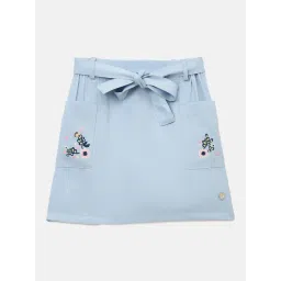 Blue Giraffe Girls Blue Regular Fit Skirt-picture-38