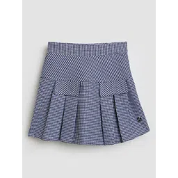 Blue Giraffe Girls Checked Flared Mini Skirts-picture-34