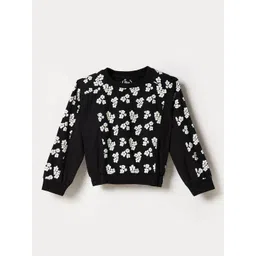 Blue Giraffe Girls Floral Printed Pure Cotton Sweatshirt-picture-27