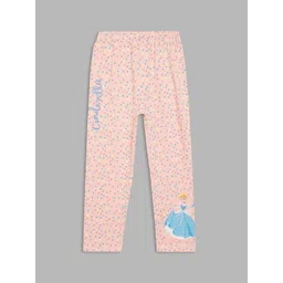 Blue Giraffe Girls Pink & Blue Cinderella Printed Comfort-Fit Ankle-Length Leggings-picture-50