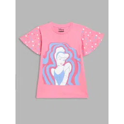 Blue Giraffe Girls Printed Raw Edge T-shirt-picture-29