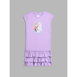 Blue Giraffe Girls Pure Cotton Cap Sleeves Cartoon Characters Print Drop-Waist Dress-picture-20