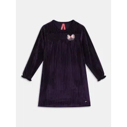 Blue Giraffe Girls Purple Striped Full Sleeves 1 Dress-picture-11