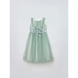 Blue Giraffe Girls Scoop Neck Sequined Fit & Flare Midi Dress-picture-40