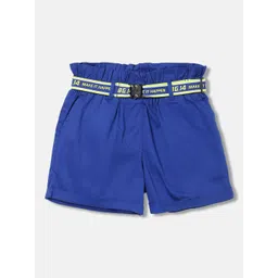 Blue Giraffe Girls Solid Regular Fit Pure Cotton Shorts-picture-19