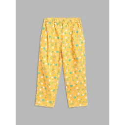 Blue Giraffe Girls Yellow Cotton Printed Trouser-picture-23