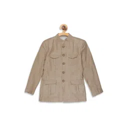 Blue Giraffe Kids Beige Textured Blazer-picture-19