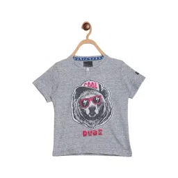 Blue Giraffe Kids Grey Cotton Printed T-Shirt-picture-41