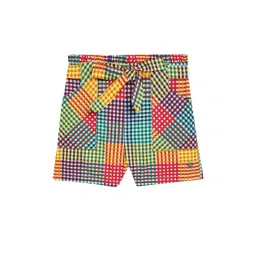 Blue Giraffe Kids Multicolor Checks Shorts-picture-10