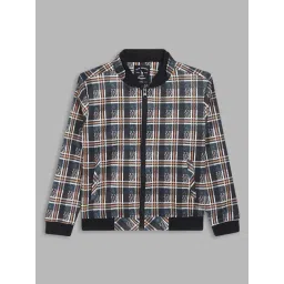 Blue Giraffe Kids Multicolor Chequered Full Sleeves Jacket-picture-43