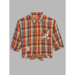 Blue Giraffe Kids Multicolor Cotton Chequered Top-picture-30