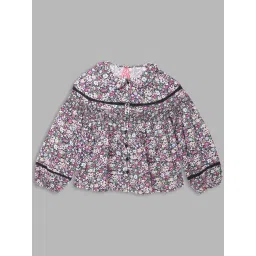 Blue Giraffe Kids Multicolor Cotton Floral Print Full Sleeves Top-picture-42