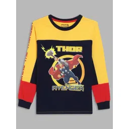 Blue Giraffe Kids Multicolor Cotton Printed Full Sleeves Thor T-Shirt-picture-38
