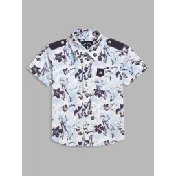 Blue Giraffe Kids Multicolor Cotton Printed Shirt-picture-22
