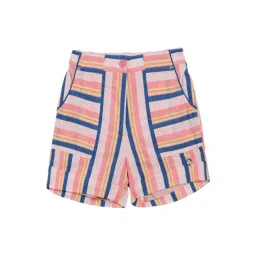 Blue Giraffe Kids Multicolor Cotton Printed Shorts-picture-18