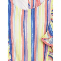 Blue Giraffe Kids Multicolor Cotton Striped Jumpsuit image 3