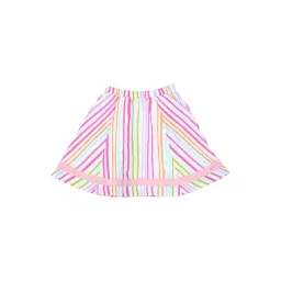 Blue Giraffe Kids Multicolor Cotton Striped Skirt-picture-34
