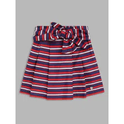 Blue Giraffe Kids Multicolor Cotton Striped Skirt-picture-36