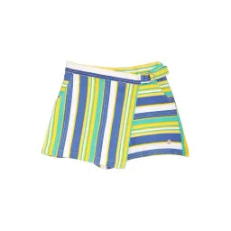 Blue Giraffe Kids Multicolor Cotton Striped Skorts-picture-20