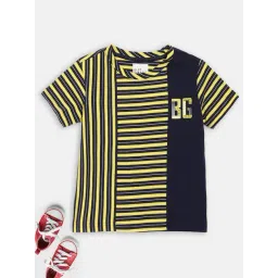 Blue Giraffe Kids Multicolor Cotton Striped T-Shirt-picture-23