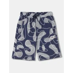 Blue Giraffe Kids Navy & Grey Cotton Printed Shorts-picture-35