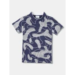Blue Giraffe Kids Navy & Grey Cotton Printed T-Shirt-picture-30