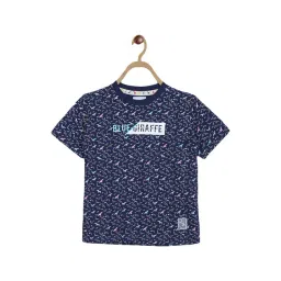 Blue Giraffe Kids Navy Cotton Printed T-Shirt-picture-41