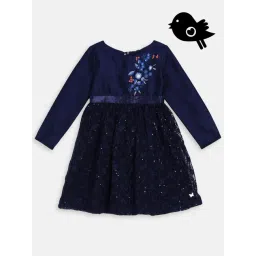 Blue Giraffe Kids Navy Printed Dress-picture-17