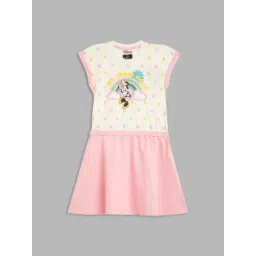 Blue Giraffe Kids White & Pink Printed Dress-picture-31