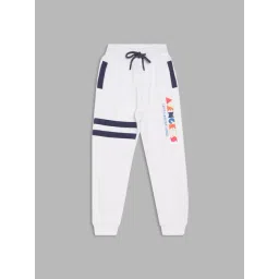 Blue Giraffe Kids White Solid Joggers-picture-10