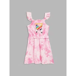 Blue Giraffe Pink Tie & Dye A-Line Dress-picture-50