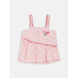 Blue Giraffe White & Red Striped Regular Top-picture-31