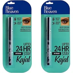 Blue Heaven 24 Hr Stay Kajal Black Waterproof | Long Lasting And Smudge Proof Pencil, Black Matte Finish | Pack Of 2 | 0.30G Each-picture-14