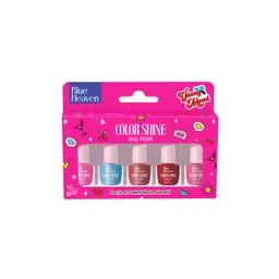 Blue Heaven Set of 5 Color Shine Glossy Finish Nail Paints 5ml Each - Vacay Mood-picture-19