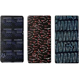 blue leaf 100% Pure Cotton Printed Lungies for Men 2.25 Meter, Pack of 3 - Assorted Colour-picture-38